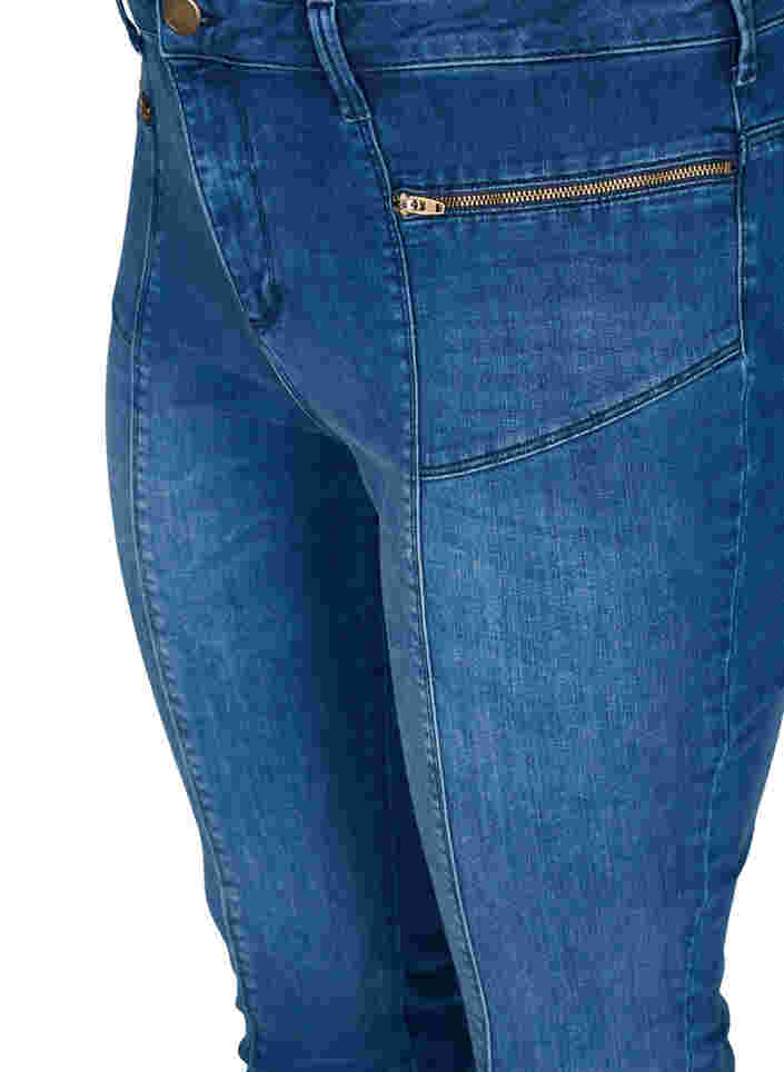 Amy jeans med Dual Core och hög midja, Blue denim, Packshot image number 2