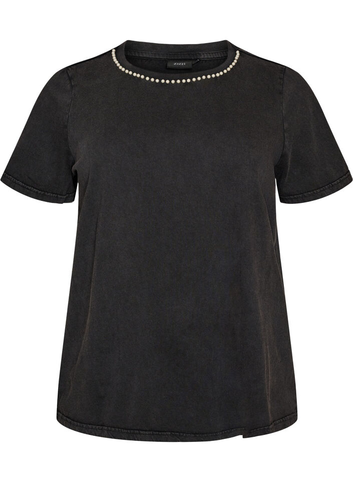 T-shirt i ekologisk bomull med grafiskt tryck, Gr&aring;, Packshot image number 0