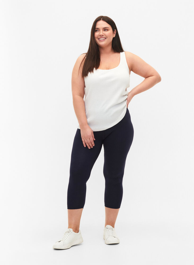 3/4 bas-leggings, Bl&aring;, Model image number 1
