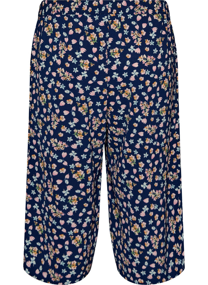Culottebyxor med tryck, Bl&aring;, Packshot image number 1