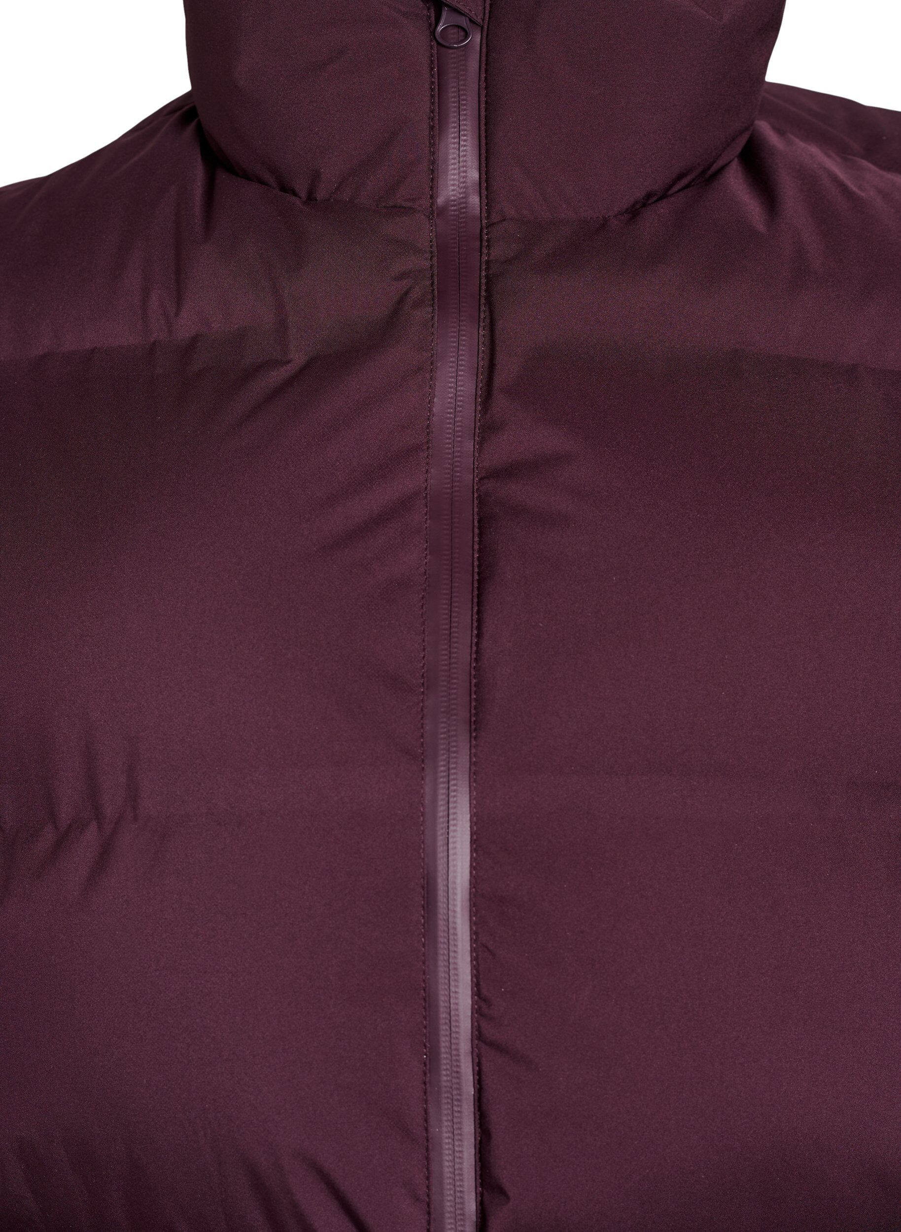 ZizziKort pufferjacka med h&ouml;g krage, M&ouml;rk Bordeaux, Packshot image number 2