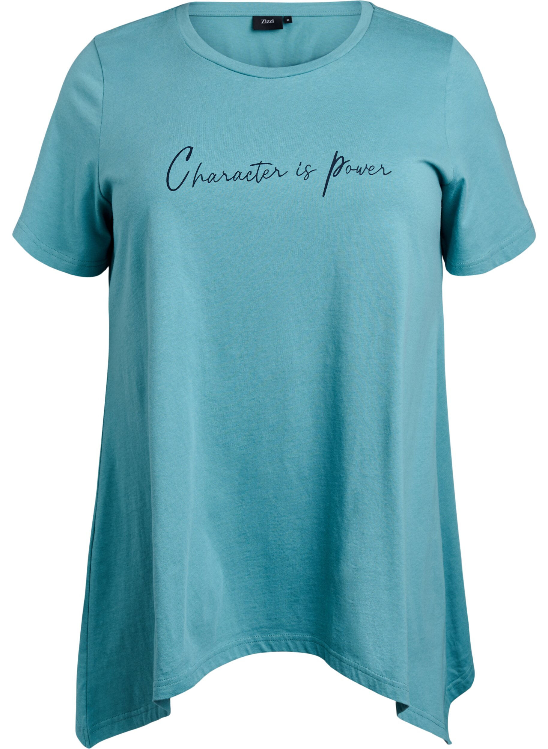 Zizzi T-shirt med rund hals och A-linjeform, Gr&ouml;n, Packshot image number 0