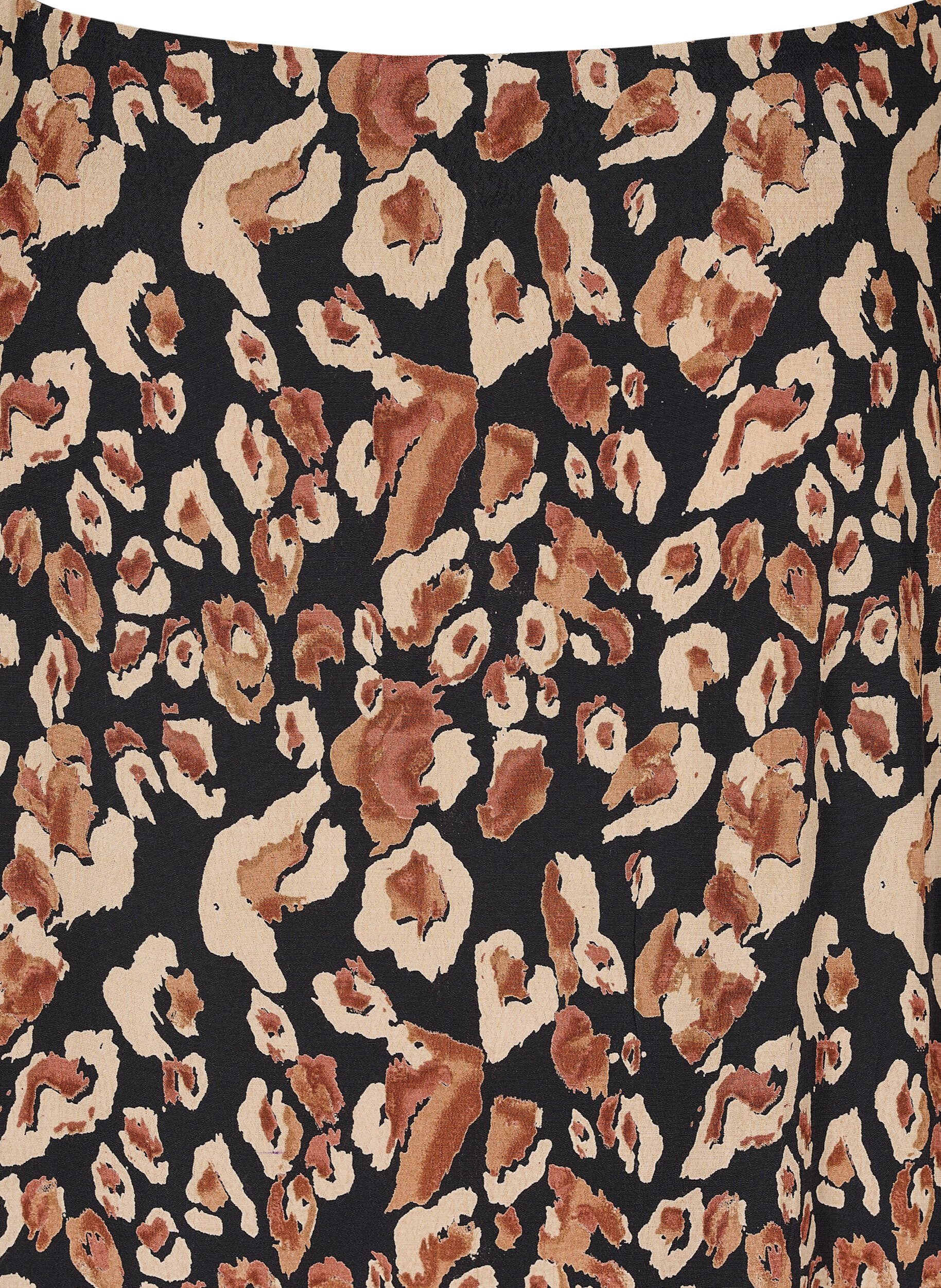 Zizzi Midikl&auml;nning i viskos med tunna band, Leo AOP, Packshot image number 2