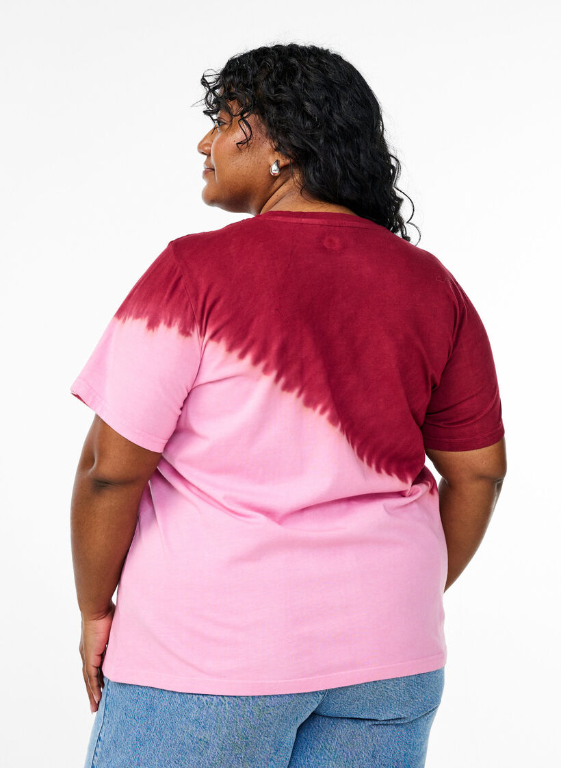 Dip-dye T-shirt i ekologisk bomull, Röd, Model image number 2