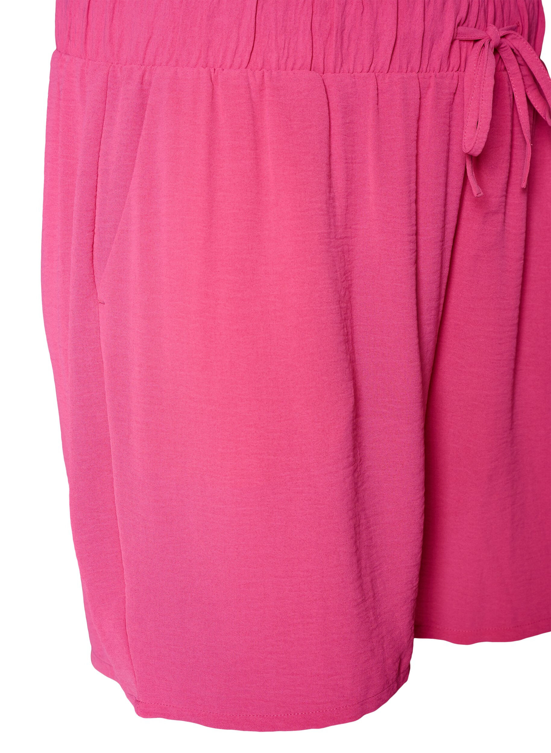 ZizziShorts med fickor och res&aring;r i midjan, Rosa, Packshot image number 2