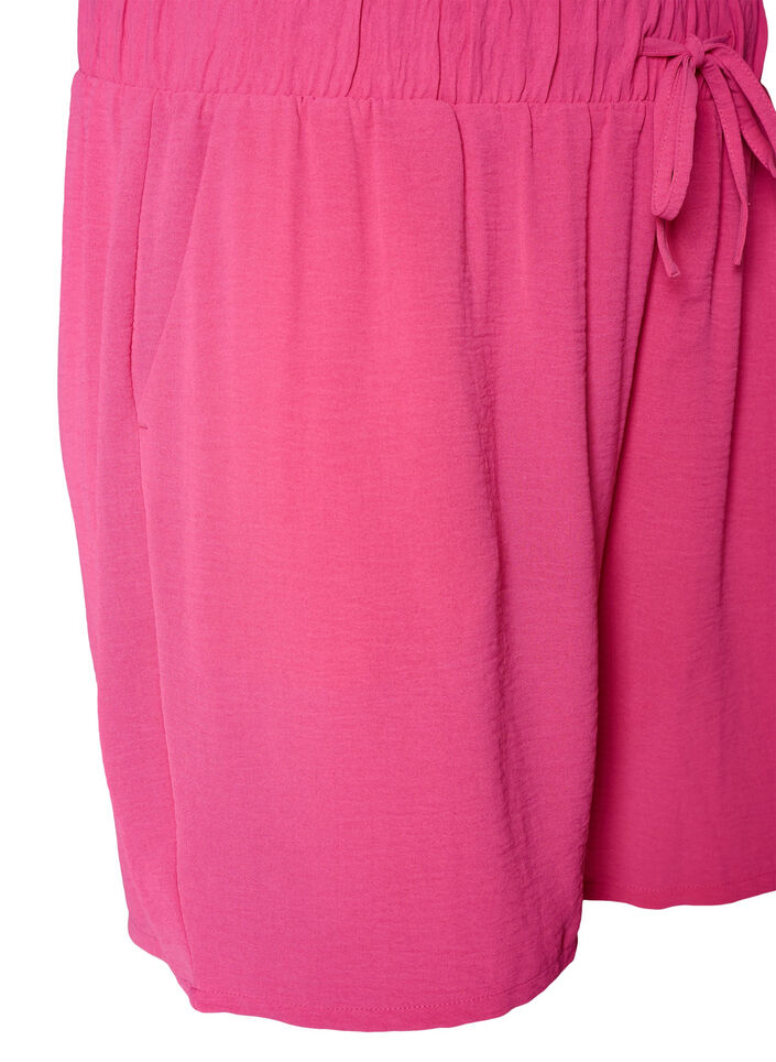Shorts med fickor och res&aring;r i midjan, Rosa, Packshot image number 2