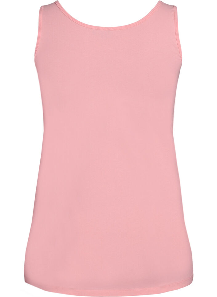 Solid f&auml;rg bas topp i bomull, Rosa, Packshot image number 1