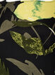 Blommig blus med b&aring;tringning och vida &auml;rmar, Svart, Packshot image number 2