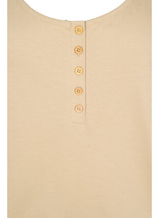 Enfärgad bomullstopp med resårkant, Humus, Packshot image number 2