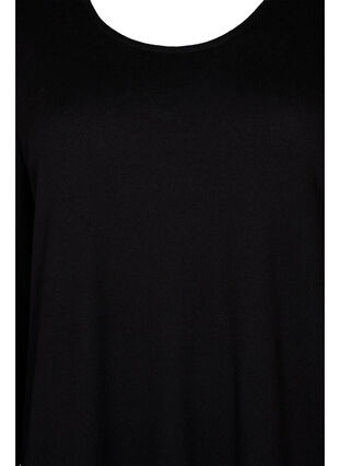 Långärmad klänning med korsad rygg, Black, Packshot image number 2