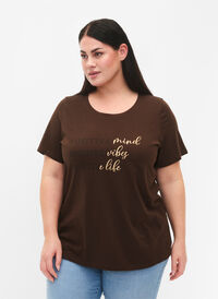 Bomull T-shirt med tryck, Demitasse W. POS, Model