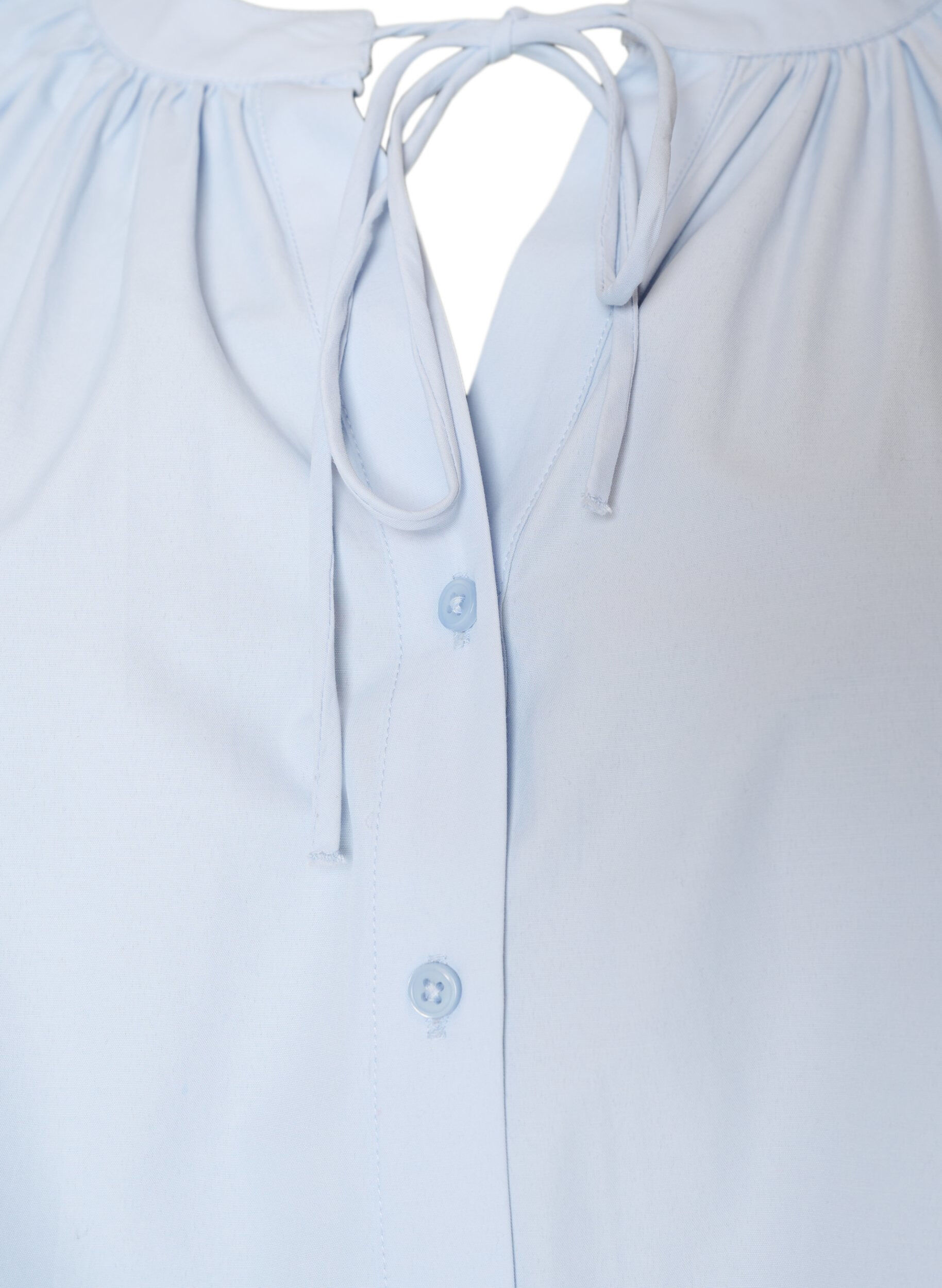 ZizziSkjortblus med kn&auml;ppning och knytsk&auml;rp, Bl&aring;, Packshot image number 2