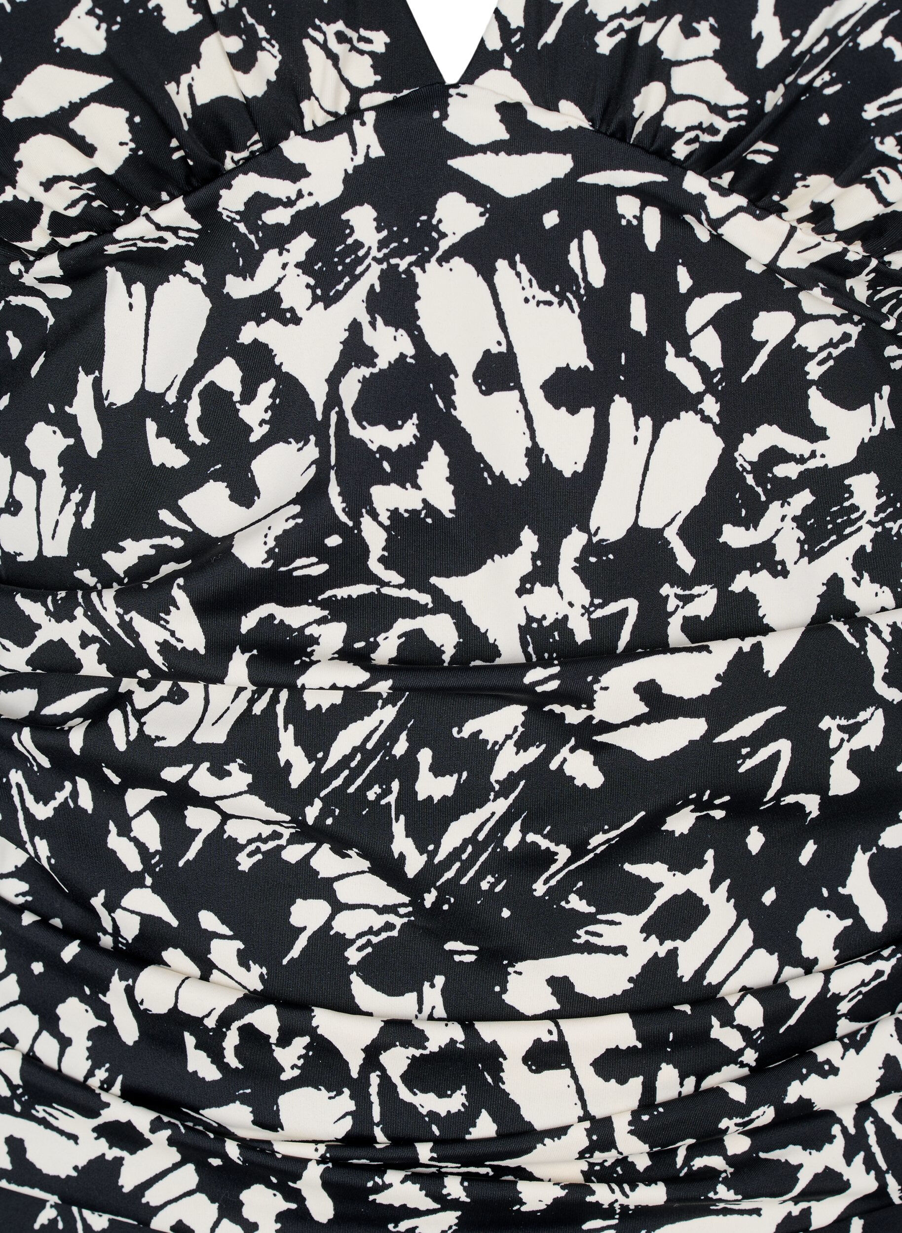 Zizzi M&ouml;nstrad baddr&auml;kt med djup V-ringning, Svart, Packshot image number 2