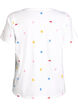 T-shirt i ekologisk bomull med broderade motiv, Vit, Packshot image number 1