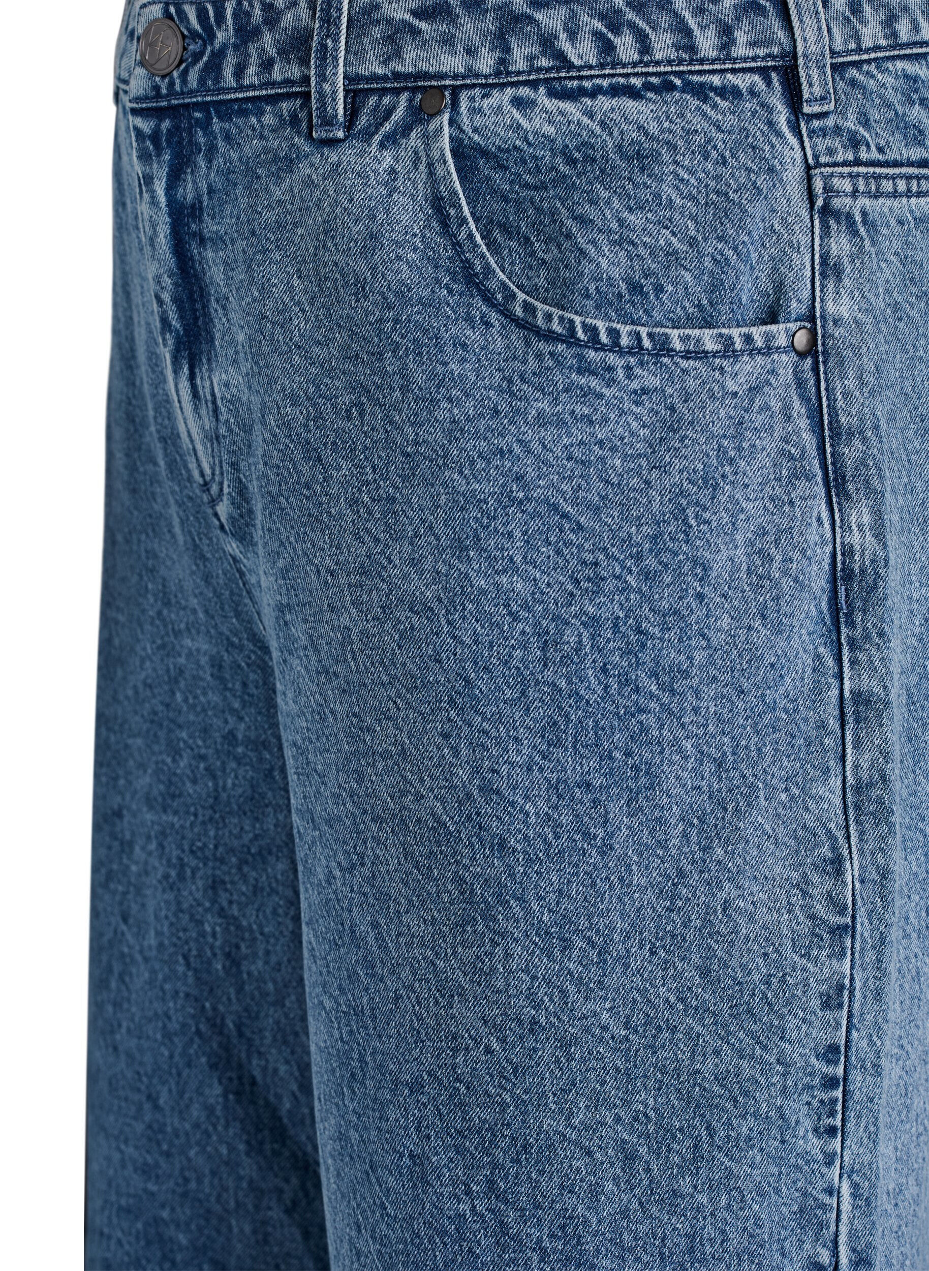 ZizziJeans med bred passform och s&ouml;mdetaljer, Bl&aring;, Packshot image number 2
