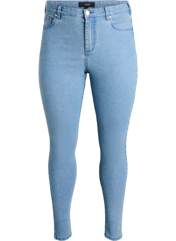 Amy jeans med h&ouml;g midja och supersmal passform, Bl&aring;, Packshot image number 0
