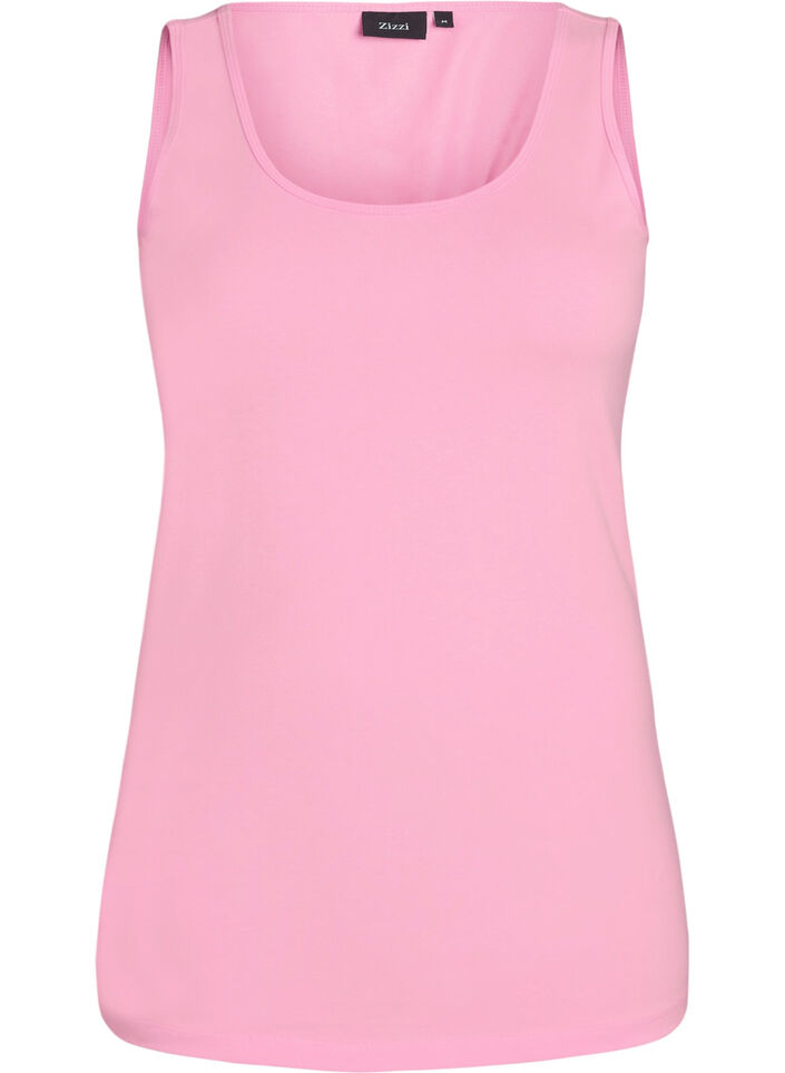 Solid f&auml;rg bas topp i bomull, Rosa, Packshot image number 0