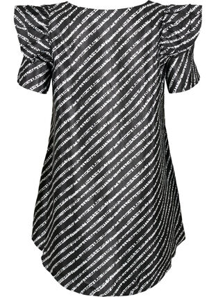 Stripad tunika med fransar, Black/White Stripes, Packshot image number 1