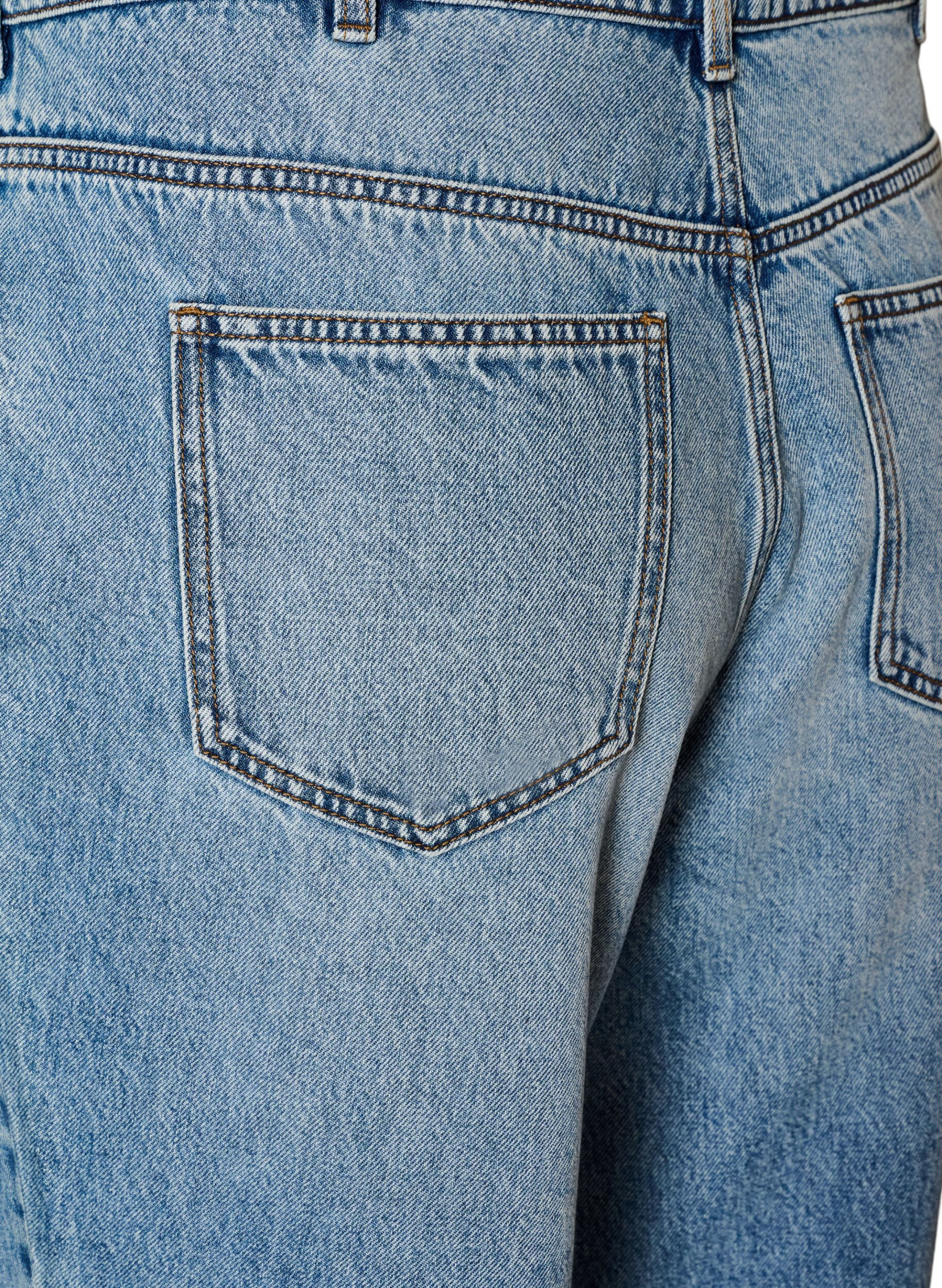 ZizziKiana straight fit-jeans med h&ouml;g midja, Bl&aring;, Packshot image number 3