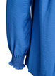 Viskosblus med smock och rynkade detaljer, Bl&aring;, Packshot image number 3