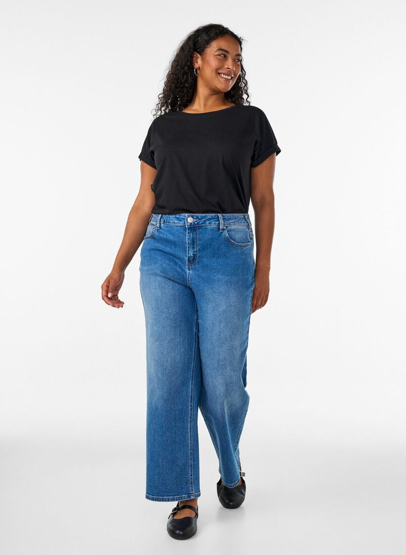 2-pack kort&auml;rmade t-shirtar, Svart, Model image number 1