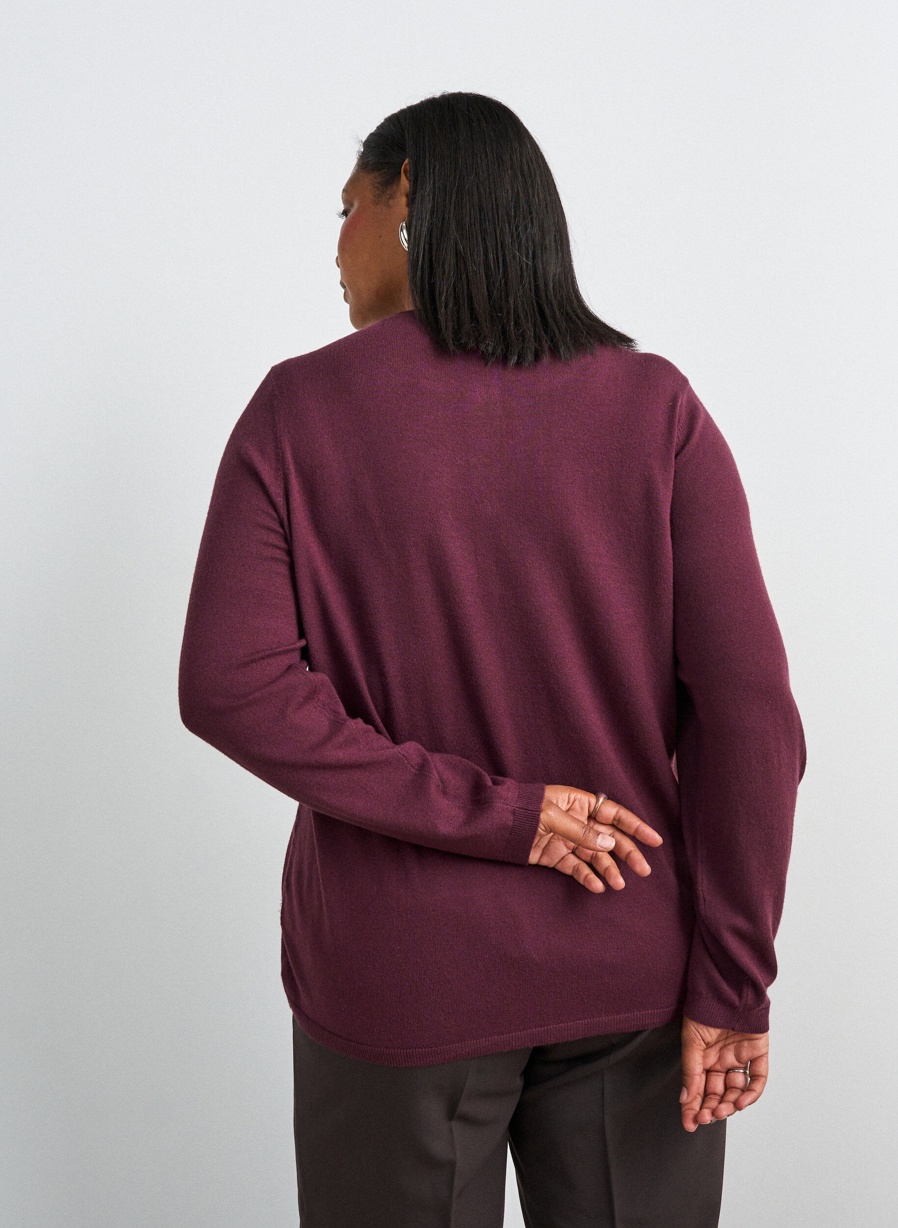 ZizziCardigan med runda knappar, R&ouml;d, Model image number 2