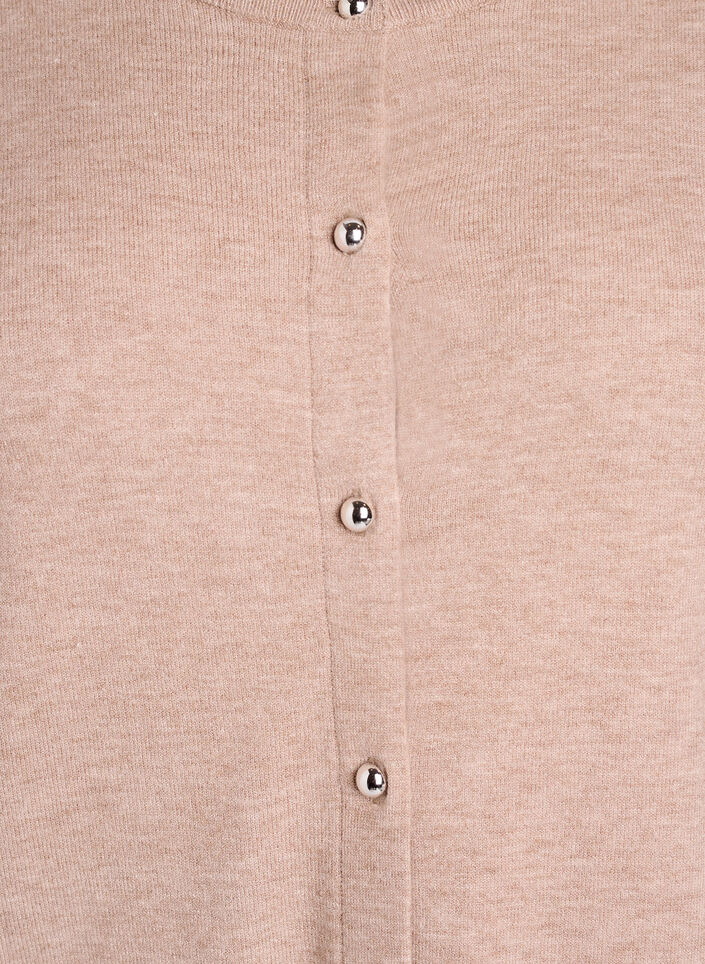 Cardigan med runda knappar, Beige, Packshot image number 2