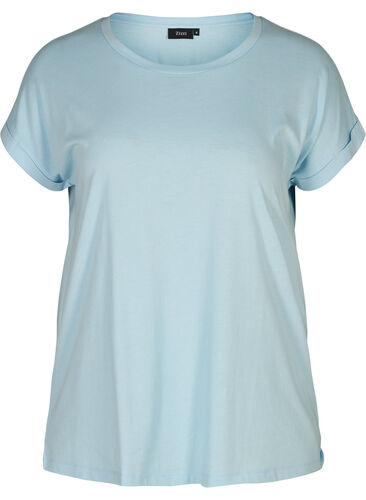 T-shirt i bomullsmix, Dream Blue Mel., Packshot image number 0