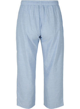 Randiga pyjamasbyxor i bomull och lös passform, White/Blue Stripe, Packshot image number 1