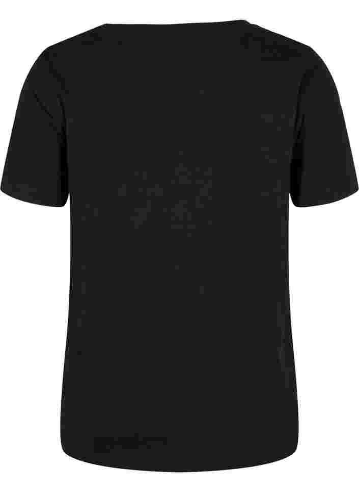  T-shirt till träning med print, Black w. RoseGoldF., Packshot image number 1