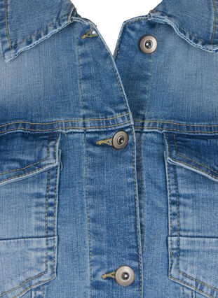 Ljus jeansjacka med bröstfickor, Light blue denim, Packshot image number 3