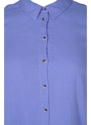 Lång bomullsskjorta med klassisk krage, Ultramarine, Packshot image number 2