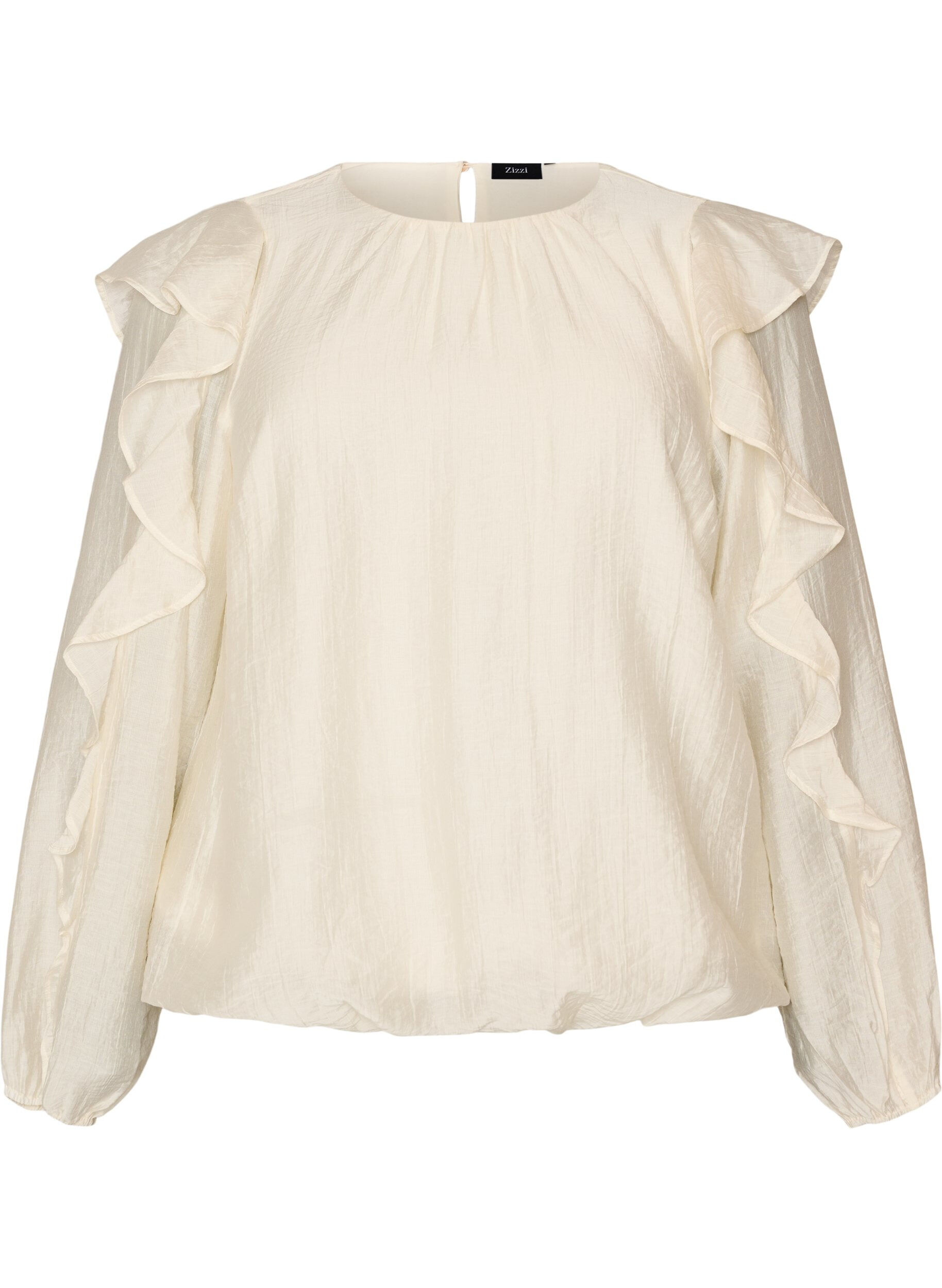 Blus med volanger och ballongform