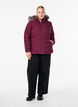 Kort pufferjacka med huva, M&ouml;rk Bordeaux, Model image number 1