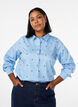 Skjorta med broderade k&ouml;rsb&auml;r, Bl&aring;, Model image number 0