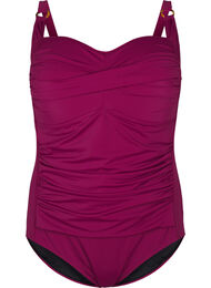 Vadderad baddräkt med drapering, Röd