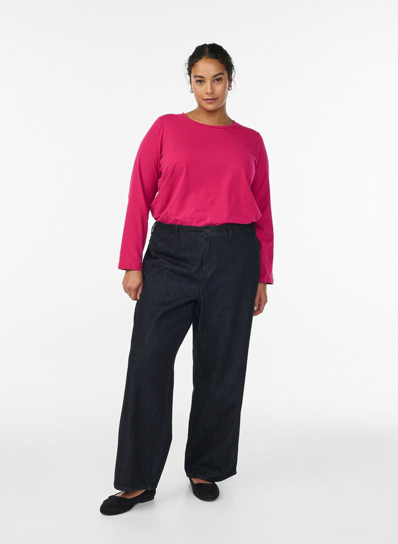Baskopp i jersey med l&aring;nga &auml;rmar, Rosa, Model image number 1