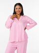 Pyjamasskjorta i seersucker med l&aring;nga &auml;rmar, Rosa, Model image number 0