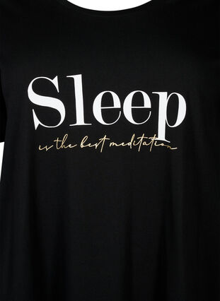Kortärmad nattlinne i ekologisk bomull, Black Sleep, Packshot image number 2