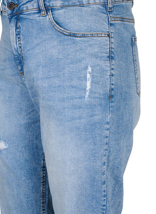  Croppade Vera jeans med destroy-detaljer 	, Blue Denim, Packshot image number 2
