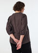 Rutig blus med V-ringning och 3/4-&auml;rmar, Brun, Model image number 2