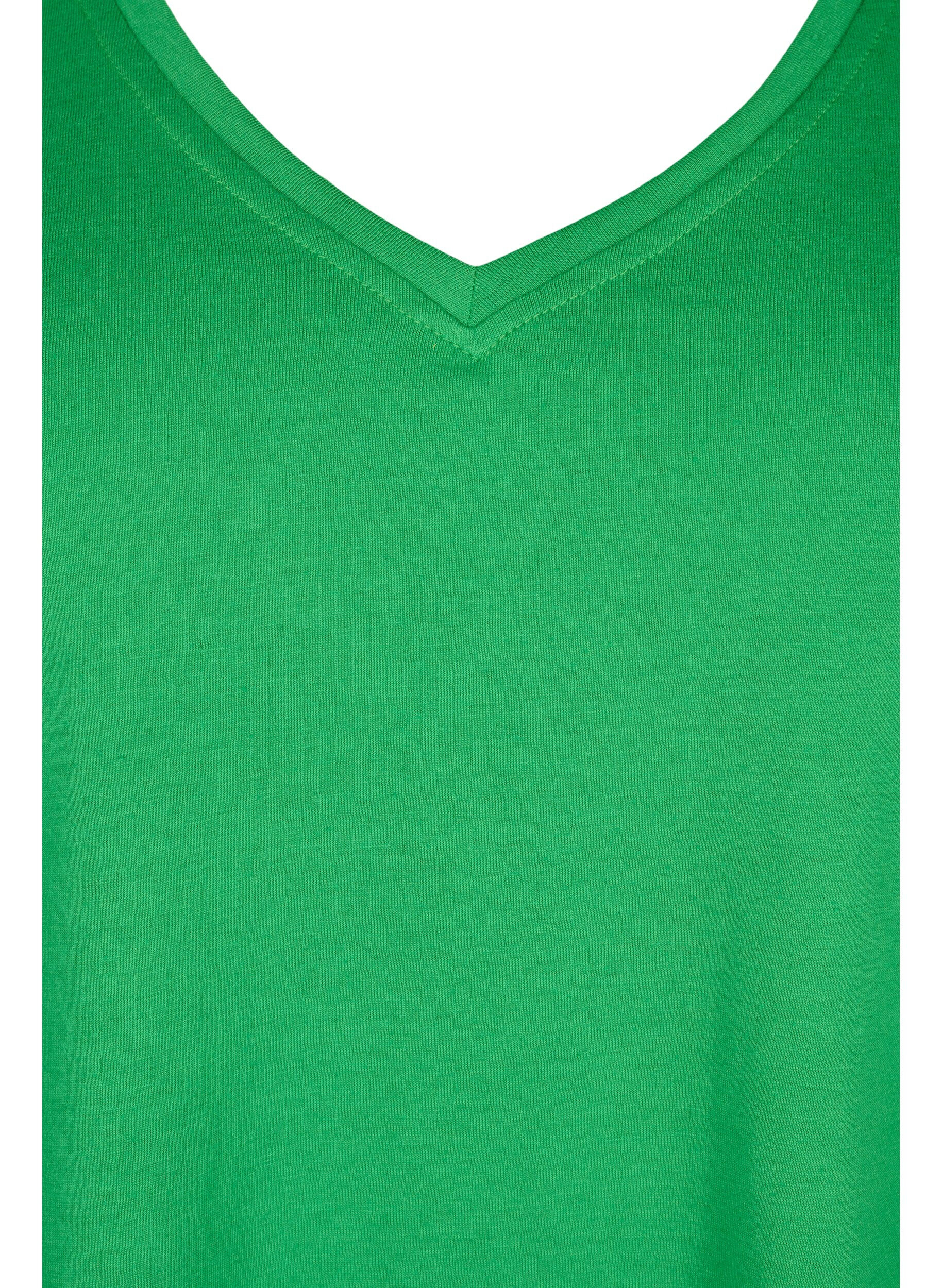 Zizzi FLASH - T-shirt med v-ringning, Kelly Green, Packshot image number 2
