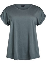 Kort&auml;rmad t-shirt i bomullsmix, Gr&ouml;n