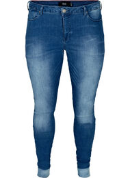 Högmidjade super slim Amy jeans, Blue denim