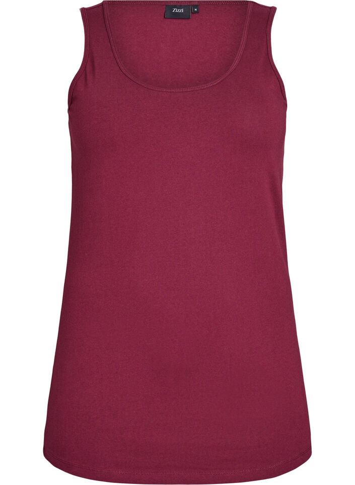Solid f&auml;rg bas topp i bomull, M&ouml;rk Bordeaux, Packshot image number 0