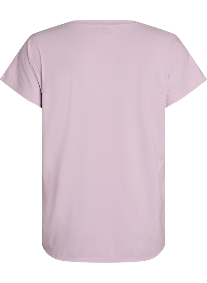 Tr&auml;nings t-shirt med v-ringning och l&ouml;s passform, Lila, Packshot image number 1