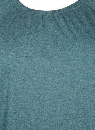 Stripad blus med 3/4 ärmar, Scarab Mel., Packshot image number 2