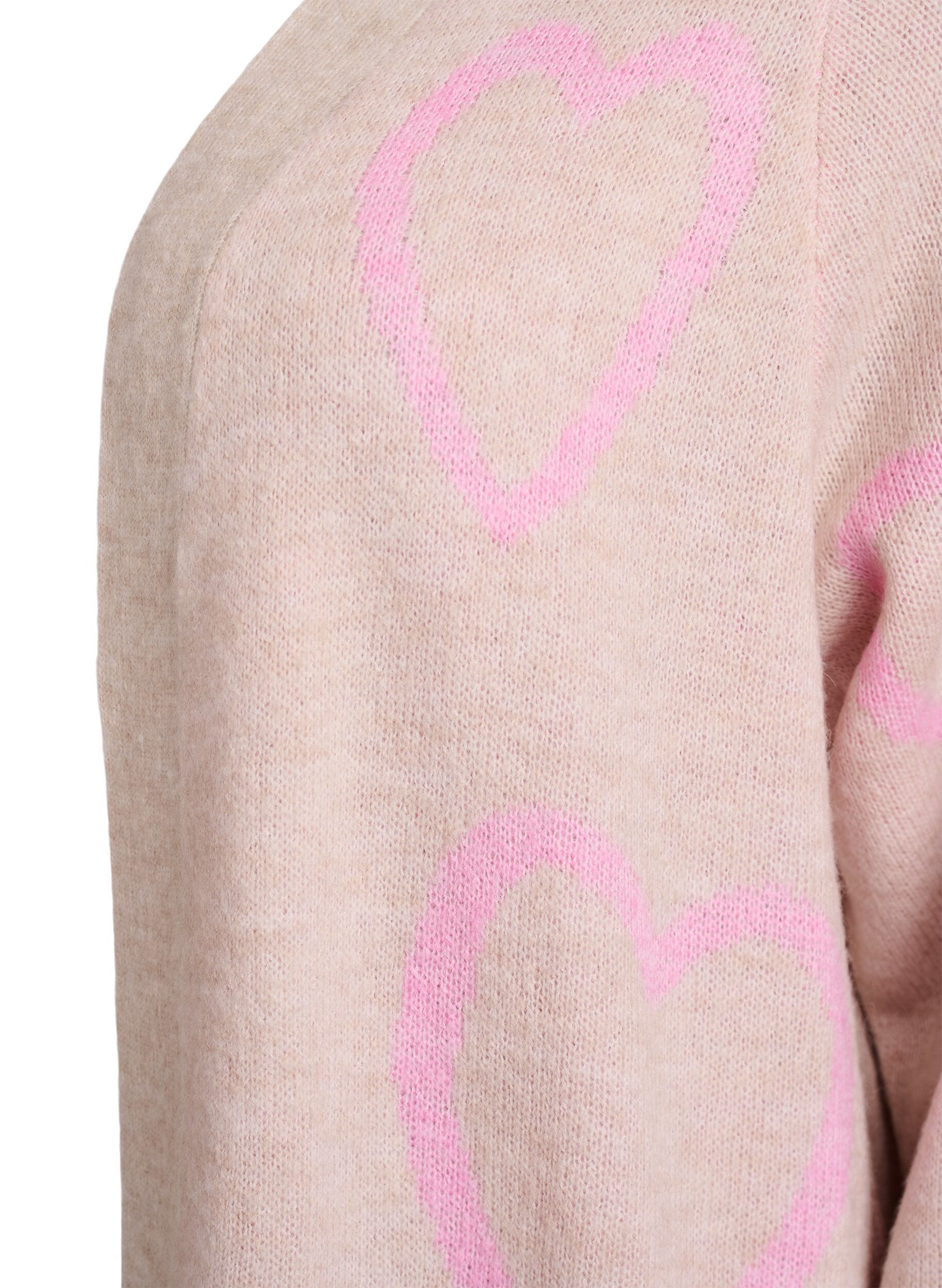 Zizzi L&aring;ng kofta med ton-i-ton-hj&auml;rtan, Beige, Packshot image number 2