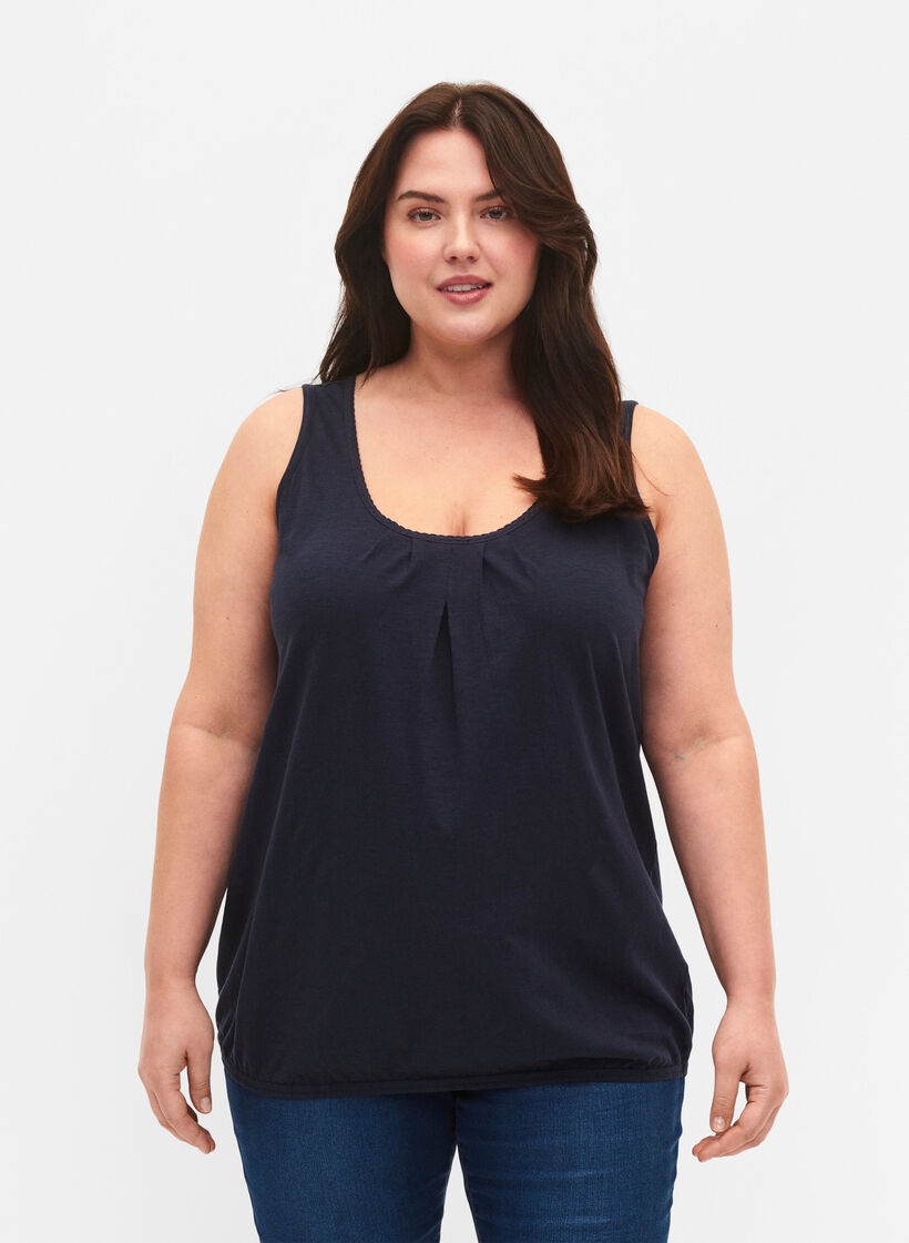 Bomullstopp med spetskant, Navy Blazer, Model image number 0