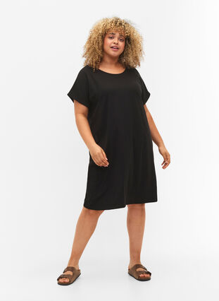 2-pack klänningar i bomull med korta ärmar, Black/Black, Model image number 2
